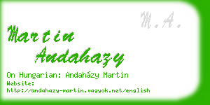 martin andahazy business card